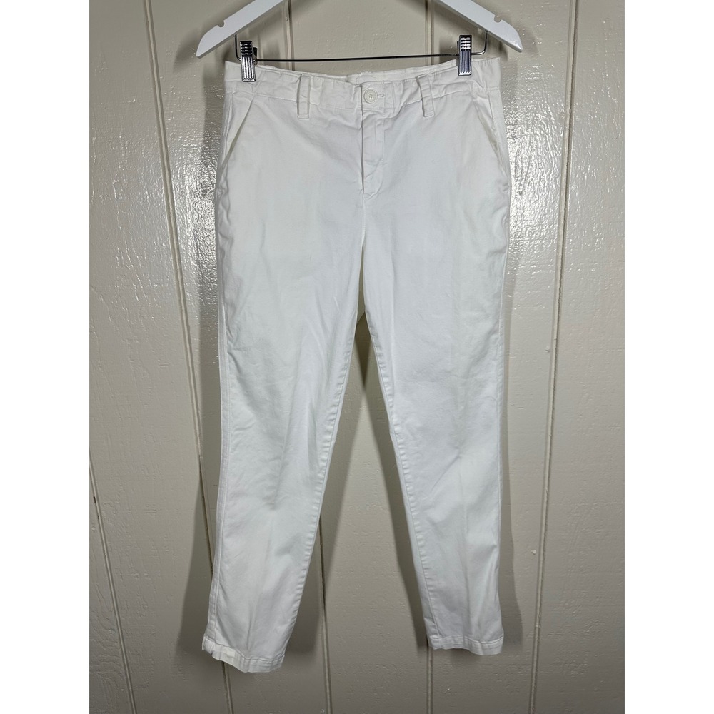 Gap Chino Pants Womens 4 White Girlfriend Chino Tapered Mid Rise Casual